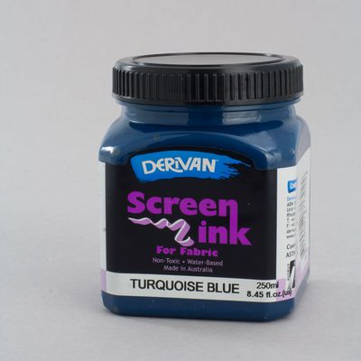 Turquoise Screen Ink Derivan (Fabric) 250ml - Click Image to Close