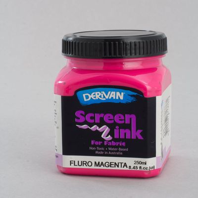 Fluro Magenta Screen Ink Derivan (Fabric) 250ml - Click Image to Close