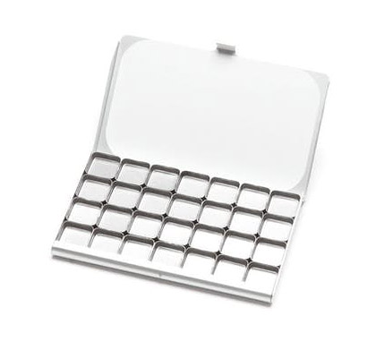 Art Toolkit Pocket Palette Silver with 28 Mini Pans - Click Image to Close