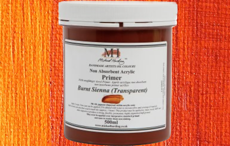 Non Absorbent Acrylic Primer MH Burnt Sienna Transparent 1000ml - Click Image to Close