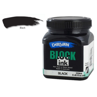 Derivan Block Ink Black 250ml - Click Image to Close