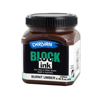 Derivan Block Ink Burnt Umber 250ml - Click Image to Close