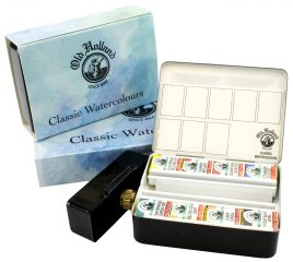 Old Holland -Watercolour English Black Thick Box Set 8 Half-Pans