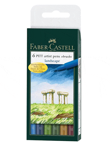 Faber Castell Pitt Artist Pen Landscape Set 6 - Click Image to Close