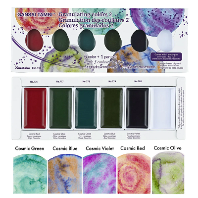 Kuretake Gansai Tambi Granulating Colours #2 W/C Set 6 Pans - Click Image to Close