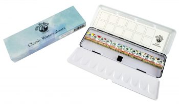 Old Holland - Watercolour German Black Box Set with 12 Half-Pans - Click Image to Close