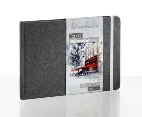 Hahnemuhle Toned W/C Book Grey A6 landscape 200gsm - Click Image to Close