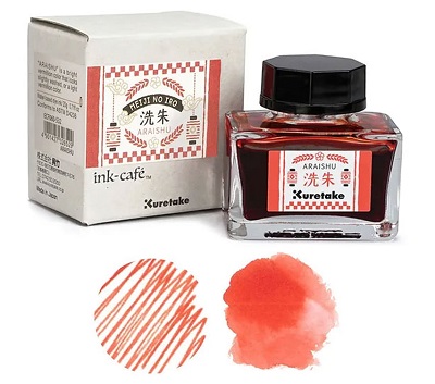 Kuretake Meiji-No-Iro Ink Araishu Vermillion 20ml - Click Image to Close