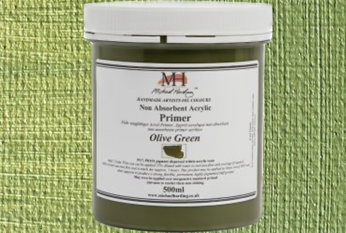 Non Absorbent Acrylic Primer MH Olive Green 1000ml - Click Image to Close