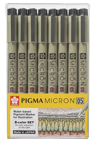 Pigma Micron Colour 05 Set 8 - Click Image to Close
