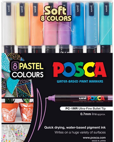 POSCA PC-1MR Ultrafine Pastel Set 8 - Click Image to Close