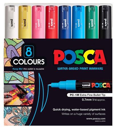 POSCA PC-1M Polytip Assorted Set 8 - Click Image to Close