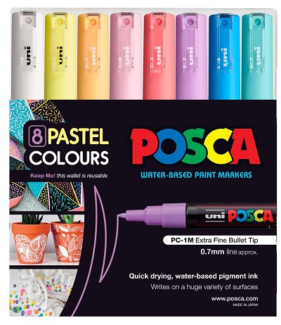 POSCA PC-1M Polytip Pastel Set 8 - Click Image to Close