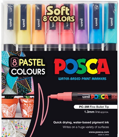 POSCA PC-3M Fine Pastel Set 8 - Click Image to Close