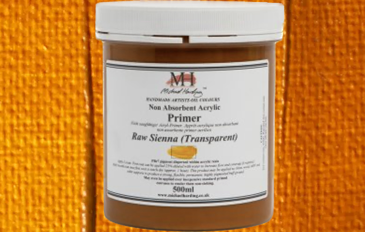 Non Absorbent Acrylic Primer MH Raw Sienna Transparent 1000ml - Click Image to Close