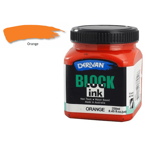 Derivan Block Ink Orange 250ml - Click Image to Close