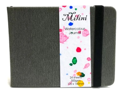 Milini Watercolour Journal Grey 300gsm - Click Image to Close