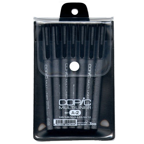 Copic Multiliner Black Set A-2 (7pk) - Click Image to Close