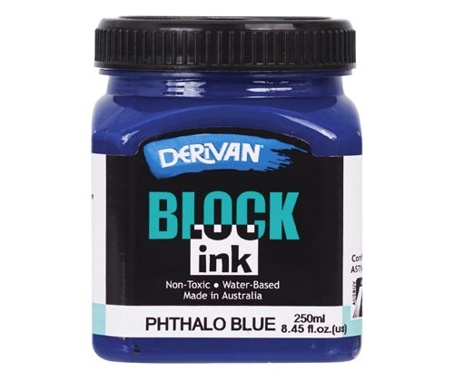 Derivan Block Ink Phthalo Blue 250ml - Click Image to Close