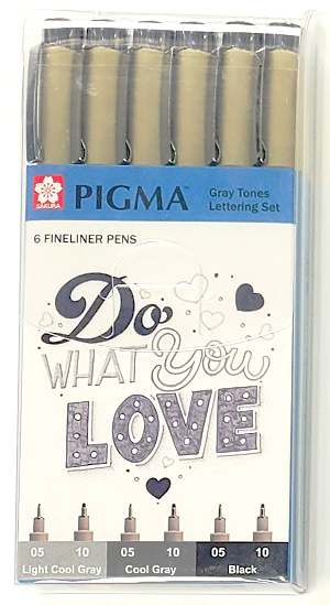 Pigma Micron Gray Tones Lettering Set 6 - Click Image to Close