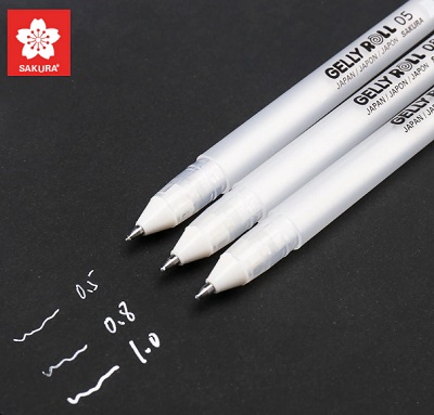 Sakura Gelly Roll White Gel Pen 08 Medium - Click Image to Close