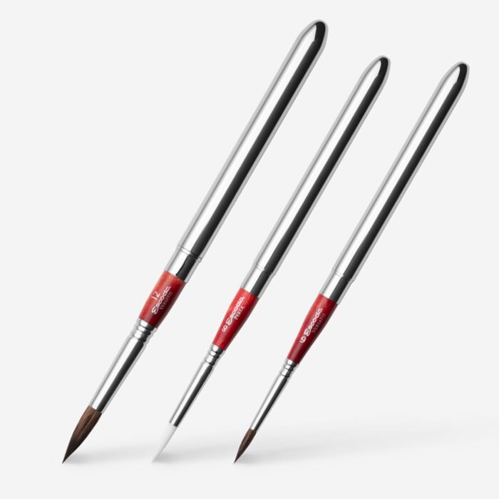 Escoda Travel Brush Set of 3 Synthetic - Red