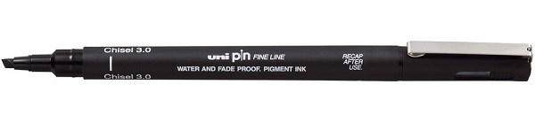 Uni Pin Chisel Tip Calligraphy Pen 3.0 Black - Click Image to Close