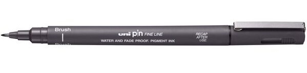Uni Pin Brush Pen Dark Grey