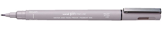 Uni Pin Brush Pen Light Grey - Click Image to Close