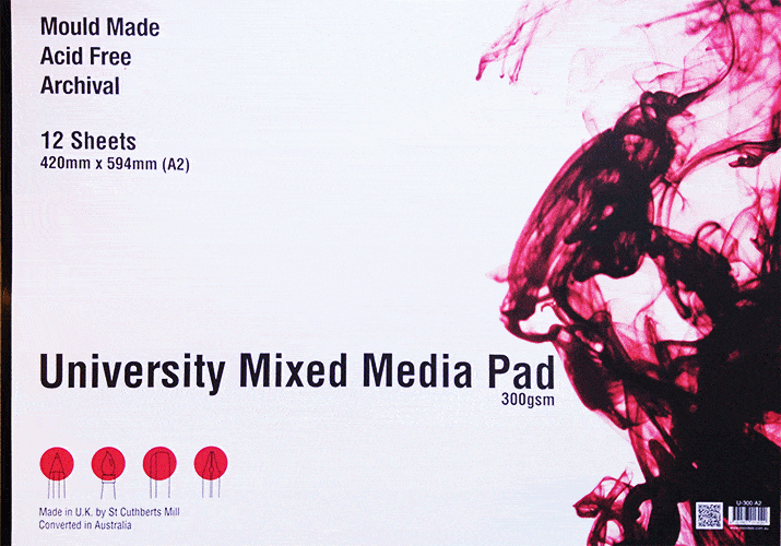 University Mixed Media Pad 300gsm A2 - Click Image to Close