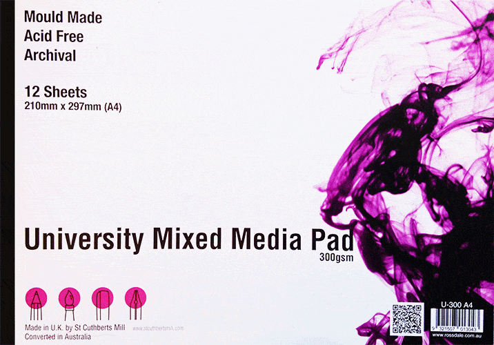 University Mixed Media Pad 300gsm A4 - Click Image to Close